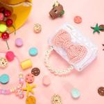 LIGUL Kinder-Schultertasche für kleine Mädchen, niedliche Schleife, Prinzessinnen-Umhängetasche, Baby-Geldbörsen, Mini-Perlen-Handtasche, 2–5 Jahre alt (Weiß)