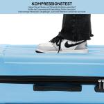 BEIBYE Koffer met harde schaal, trolley, rolkoffer, reiskoffer, veiligheid, cijferslot, dubbele wielen, ABS-materiaal, handbagage, 4 wielen, M-L-XL-set, Glacial Blue