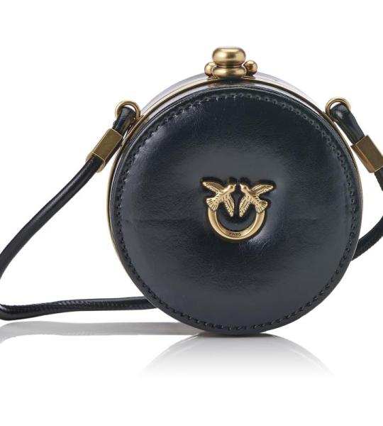 , Mini Clutch kalfsleer Shiny Vintage dames, Z99q_zwart-antiek goud