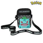 Schoudertas Cross-Body Bag voor Kinderen - Verstelbare Riem Kids Pikachu Kleine Reistas - Gamer Gifts, Zwarte Bulbasaur, Eén maat