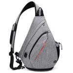Crossbody rugzak, draagtas, rugzak, casual dagrugzak met droge, natte scheiding en USB-poort voor heren en dames (GRIJS, MATCH BLACK)