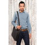 Oxford lederen schoudertas I Laptoptas tot 15 inch I Boodschappentas van echt buffelleer in vintage look I Leren tas I Schoudertas I Werktas I 38x10x31cm I Zwart