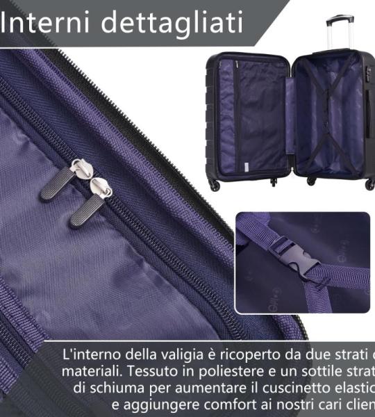COOLIFE Harde koffer trolley rolkoffer reiskoffer ardschaal Boardcase handbagage met TSA-slot en 4 wielen, wit/bruin., Premium koffer