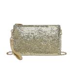 Dames fashion pailletten tas mini clutch kleine dames kettingtas schoudertas voor bruiloften, dates en verschillende gelegenheden, goud