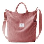 Dameshandtas, canvas shopper, schoudertas, casual, groot, voor school, werk, dagelijks gebruik, winkelen, roze-2, 15x6x16 Zoll