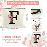 Katoenen tas gepersonaliseerd met naam initial boodschappentas met letters vrouwen draagtas en make-uptas cadeau voor vriendin bruidsmeisje mama voor verjaardagen, bruiloft (F)