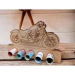 Bamboorilla Geldgeschenkverpakking, origineel houten geldcadeau, cadeau-idee voor mannen en vrouwen voor verjaardag (motorfiets)