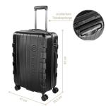Bugatti Galatea hardcase-koffer met TSA-slot, 4 dubbele wielen, zwart, koffer