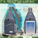 ZOMAKE Borstzak Sling Bag voor heren, diefstalbestendig, crossbody tas voor mannen en vrouwen, schoudertas voor outdoor, fietsen, reizen, wandelen
