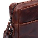 Dublin kleine schoudertas van echt leer, schoudertas met schouderriem, handgemaakt, cognac, Small