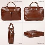Pavone Nero Leder Aktentasche Herren – Laptoptasche, elegantes Design, langlebige Verarbeitung – Ideal für Geschäftsleute, Anwälte, perfekt für Geschäftsreisen und den tä