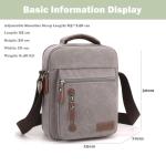 Foino Schoudertassen voor heren, handtas met veel zakken, schoudertas, grote capaciteit, zijtas, reistas, canvas, tablet, school, boekentas voor reizen