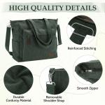 Corduroy draagtas, grote schoudertas voor dames, lichtgewicht casual crossbody handtas met rits voor werk, reizen, winkelen, Groen