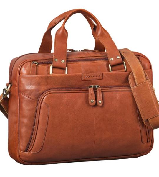 'Chicago' leren schoudertas heren laptoptas 15,6 inch messenger bag lederen tas grote aktetas vintage zakelijke tas, Texas bruin., Large