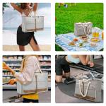 Vinstatin Grote strandtas voor dames, lichte, veelzijdige shopper met ritssluiting, waterdichte zwemtas, draagtas, saunatas, draagtas voor strand, reizen, familie, grijs