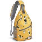 ZOMAKE Borstzak voor heren, diefstalbestendig, 8 liter, crossbody bag voor mannen, vrouwen, heren, schoudertas, slingbag voor outdoor, fietsen, reizen, wandelen (bijengeel)