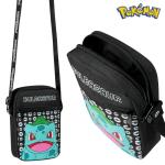 Schoudertas Cross-Body Bag voor Kinderen - Verstelbare Riem Kids Pikachu Kleine Reistas - Gamer Gifts, Zwarte Bulbasaur, Eén maat