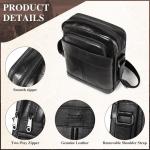 Leren schoudertas voor heren, vintage schoudertas, crossbody bag, messenger bags voor heren, zwart, A-zwart