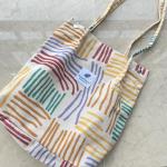 Grote schoudertas met koord voor dames, shopper, tote bag, handtas, schoudertassen, ultralichte schoudertas, kleurrijke gestreepte boodschappentas, modieuze stoffen tas voor dageli