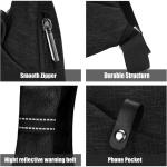 borsttas met draagriem, schoudertas, crossbody tas, anti-diefstal waterdichte tassen, cover pack rugzak voor fietsen, wandelen, reizen voor mannen en vrouwen, Zwart, S
