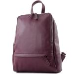 - T138 - Italiaanse damesrugzak van leer, bordeauxviolet, Medium