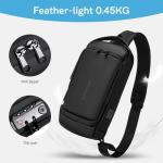 Crossbody tas voor mannen en vrouwen kleine crossbody casual reizen kleine sport wandelen fietsen dag tas, Zwart, Medium, Tsa Lock Tas