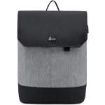 Elegante Dames rugzak met 15,6" Laptopvak en USB-Oplaadpoort Waterdichte Rugzak, Anti-diefstaltas voor Reizen, Universiteit, School en Kantoor, Grijs Zwart