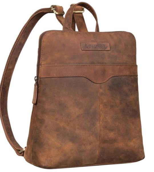 'Heidi' Elegante Leren Rugzak Dames Echt Leren Rugzak Handtas Dames Vintage Daypack Retro City Rugzak Kleine Rugzak Dames Rugzakken, Kleur:avani - bruin