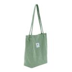Schoudertas voor dames, grote corduroy tas, handtas, shopper, hengseltas voor universiteit, werk, meisjes, school, bruin, lichtgroen
