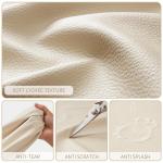 Grote draagtassen voor dames dames top handvat handtassen PU leer met rits voor werk, winkelen, school, reizen, Beige, Large