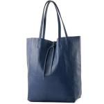 Modamoda T163 Shopper, tas, van leer, groot, met binnenvak, Large