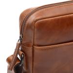 Dublin Schoudertas van premium leer, kleine handtas/schouderriem, voor heren en dames, handgemaakte schoudertas, Vintage lichtbruin, Small