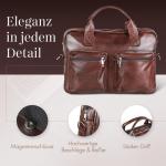 Pavone Nero Leder Aktentasche Herren – Laptoptasche, elegantes Design, langlebige Verarbeitung – Ideal für Geschäftsleute, Anwälte, perfekt für Geschäftsreisen und den tä