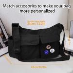 Tibroni Canvas Messenger Bag groot, casual, vintage, esthetisch, crossbody tas met meerdere zakken, schoudertas voor heren met grote capaciteit, voor reizen, werk, school, winkelen
