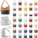 - T189 - ital. Dames rugzak tas 2-in-1 leer, zwart/wit, Medium