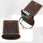 Kansas Schoudertas voor heren, vintage, leren tas, 13-14 inch, laptoptas, echt leer, middelgroot, DIN A4, messenger bag voor mannen, Nevada Bruin, Large