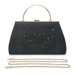 Handtassen Schoudertassen Glitter Clutch Bags voor Vrouwen Sprankelende Avondtassen Pailletten Tas voor Bruiloft, Feest, Date, Prom, 2-Zwart