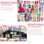 Grote strandtas voor dames, schoudertas, handtas, waterdicht, zanddicht met ritssluiting, voor zwembad, fitnessstudio, reizen, met zak voor natte spullen.