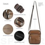 Elegant Klein Heren Leren schoudertas Ipad Messenger Business-tas Crossbody-tas Sling-reistas Handtas Kindle-tablethoes voor vluchtreizen Bruin