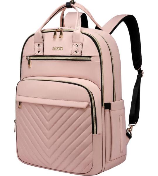 College Bookbag,17.3 Inch Laptop Rugzak Vrouwen, Anti Diefstal Zakelijke Bagpack met USB-poort, Waterbestendige Reizen Grote Capaciteit Roze Computer voor Werk