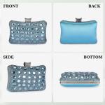Strass avondtas dames clutch handtas diamant glinsterende schoudertas voor bruiloftsfeest portemonnee, F-blauw, Elegant