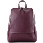 - T138 - Italiaanse damesrugzak van leer, bordeauxviolet, Medium