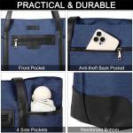 Laptoptas voor dames, ChaseChic waterdichte grote shopper klassieke leraressentas schoudertas voor school, 15,6" werktas met bagageriem donkerblauw