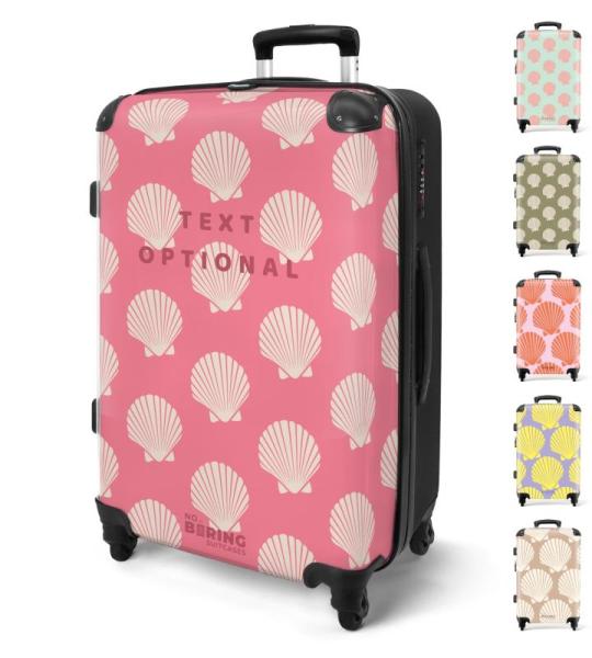 NoBoringSuitcases.com Handbagage, harde koffer met TSA-slot, voor volwassenen en vrouwen, trolley, reiskoffer, draagtas, rolkoffer, klein of middelgroot, 14 kustschatten, koffer