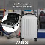 Arebos 3-delige hardcase-kofferset, ABS-harde schaal, trolley, kofferset, reiskoffer met telescoopgreep, inclusief ritssluitingsslot, 360° wielen, reiskofferset M-L-XL, zilver