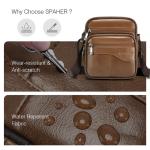 Elegant Klein Heren Leren schoudertas Ipad Messenger Business-tas Crossbody-tas Sling-reistas Handtas Kindle-tablethoes voor vluchtreizen Bruin