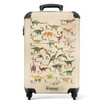 NoBoringSuitcases.com Kinderkoffer, handbagage, harde koffer met TSA-slot, jongens en meisjes, trolley, reiskoffer, draagtas, rolkoffer, klein of middelgroot, 29 vintage dinosaurus