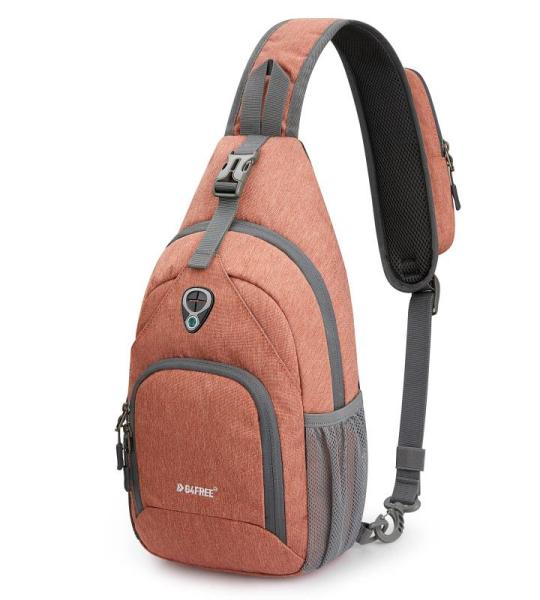 RFID Sling Bag Crossbody Rugzak Borst Schoudertas Casual Gym Dagrugzak Mannen Vrouwen Outdoor Fietsen Reizen Wandelen, Lichtoranje