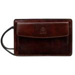 Leren Herenhandtas Clutch tas Heren Polstas Handgemaakt Italiaanse Volnerfleer, Bruin