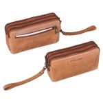 'Kenneth' Herenhandtas Leder Kleine Vintage Travel Organiser XXL Polstas Herenhandtas reisfeestelijke heren handtas echt leer, Kleur:taranto - bruin